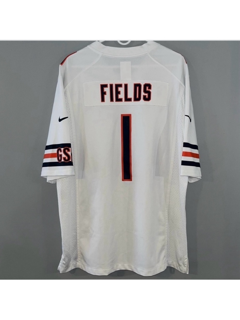Chicago Bears #1 Justin Fields White Nike NFL On Field Away Football Jersey